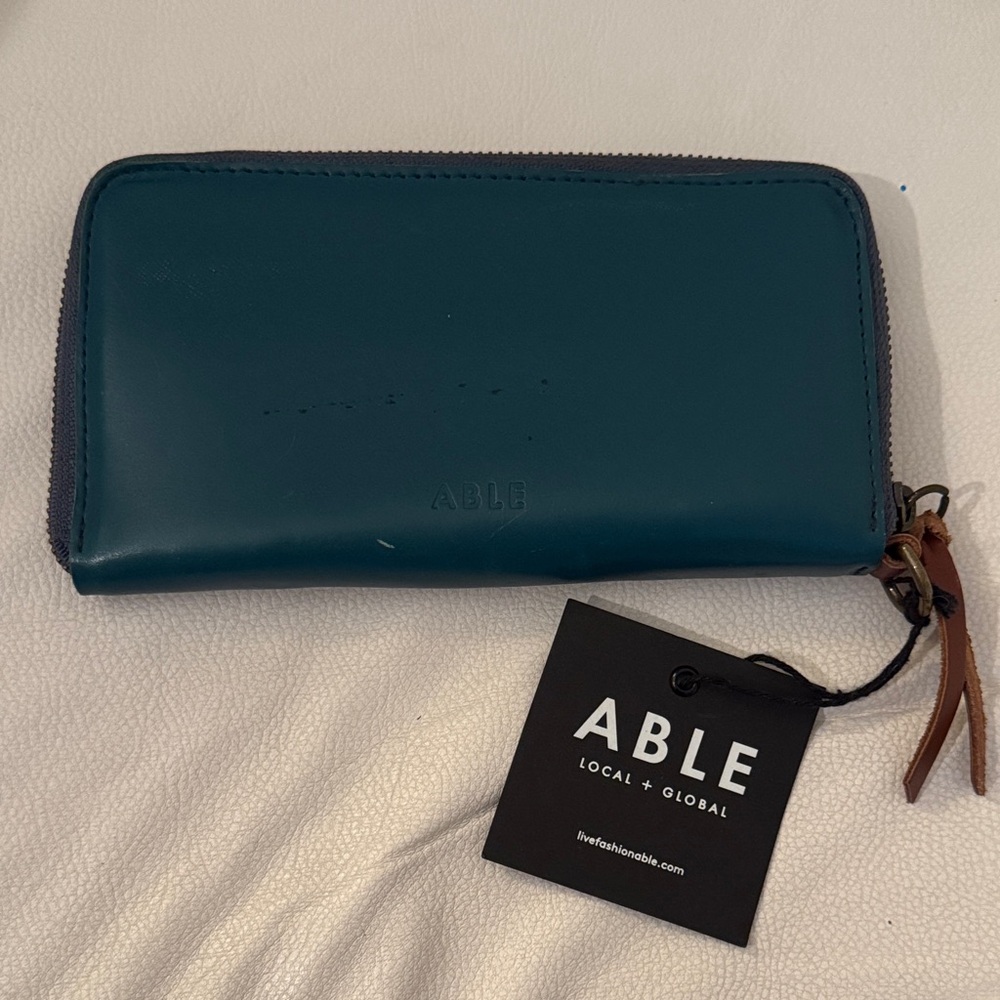 Able Deep Blue Leather Wallet